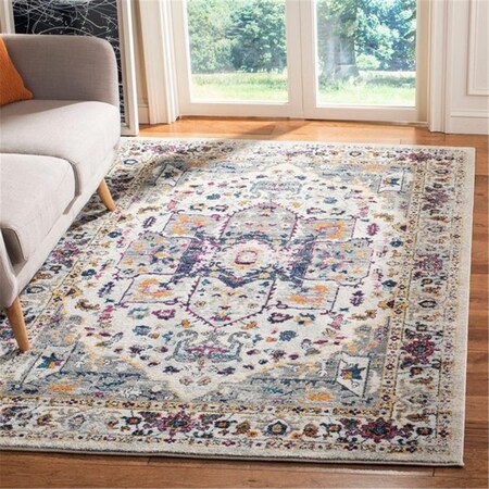 Safavieh Power Loomed 4 x 6 ft. Evoke Traditional RugGrey & Navy Rectangle EVK275G-4